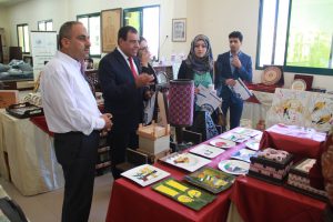 Dr. Abuelaish, Dalal and Eng Al Hashim at the IUG Artwork exhibition 