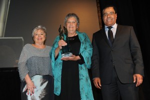 From left Roberta Jamieson, Maria Campbell and Dr Abuelaish